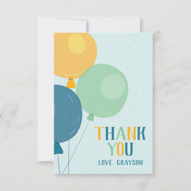 Niedlicher Ballon Dankeschön Karte (Vorderseite)