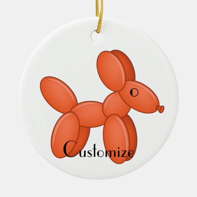Niedlicher Ballon Dog Thunder_Cove Keramik Ornament (Vorne)