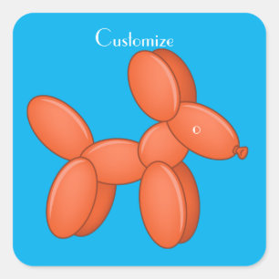 Niedlicher Ballon Dog Thunder_Cove Quadratischer Aufkleber