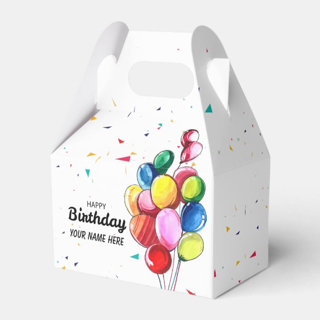 Niedlicher Ballon Geburtstag Geschenkschachtel (Vorderseite)