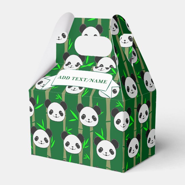 Niedlicher Bamboo Panda Muster Individuelle Name Geschenkschachtel (Vorderseite)