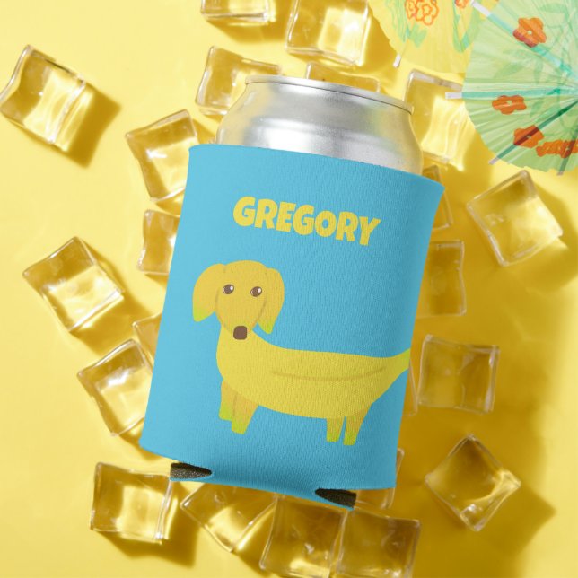 Niedlicher Bananenhund Personalisiert Dosenkühler (In Situ Sommer)