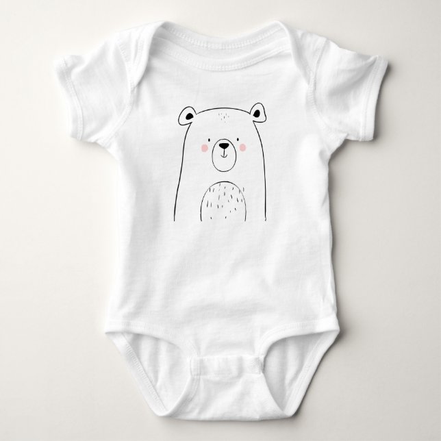 Niedlicher Bär Baby Bodysuit Tierwald Baby Strampler (Vorderseite)
