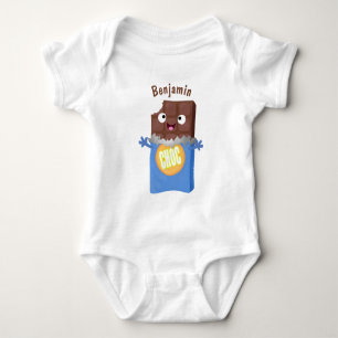 Niedlicher Bar-Cartoon-Charakter mit Schokoladenko Baby Strampler