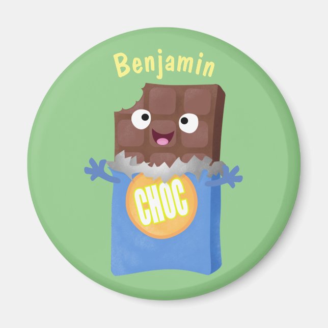 Niedlicher Bar-Cartoon-Charakter mit Schokoladenko Magnet (Vorne)