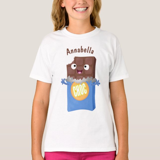 Niedlicher Bar-Cartoon-Charakter mit Schokoladenko T-Shirt (Vorderseite)