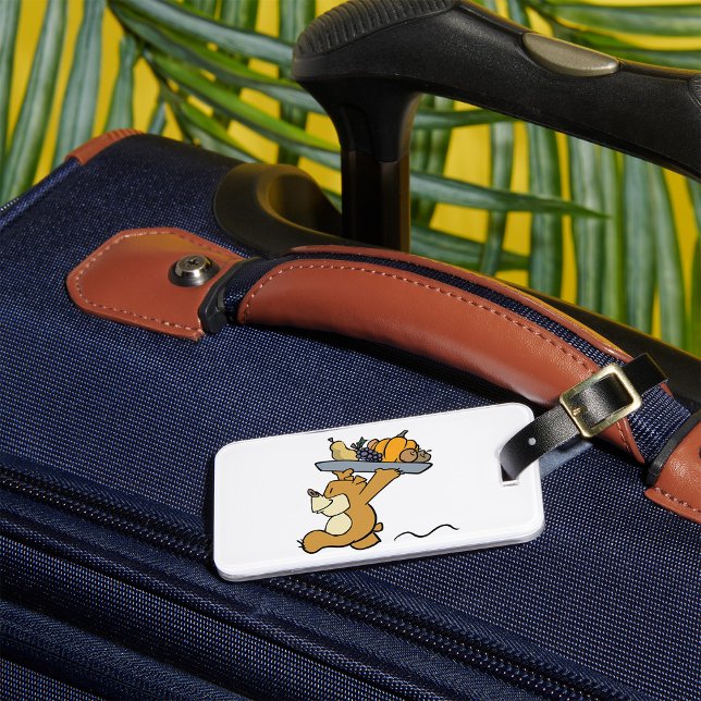 Niedlicher Bär, der eine festliche Ernteplattform  Gepäckanhänger (Von Creator hochgeladen)