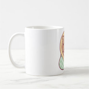 Niedlicher Bär, der während des Spielens in heimel Kaffeetasse