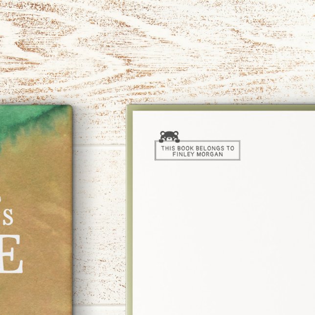 Niedlicher Bär Dieses Buch gehört zu benennen Permastempel (Von Creator hochgeladen)