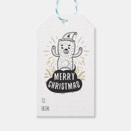 Niedlicher Bär frohe Weihnachten bis von Vorlage Geschenkanhänger