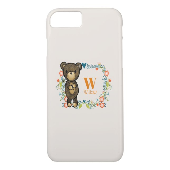 Niedlicher Bär, gelbe Blume und Blumenkranz Case-Mate iPhone Hülle (Rückseite)