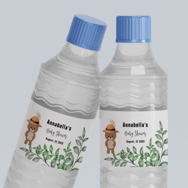 Niedlicher Bär in der Wood Baby-Dusche (Von Creator hochgeladen)