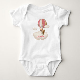 Niedlicher Bär in Hot-Air-Balloon Baby Bodysuit Strampler