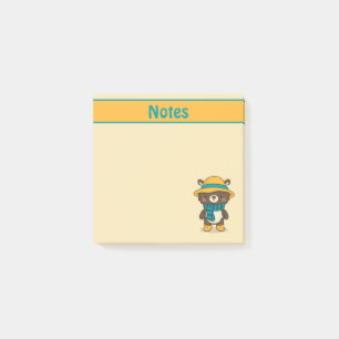 Niedlicher Bär in Hutnoten Post-it Klebezettel