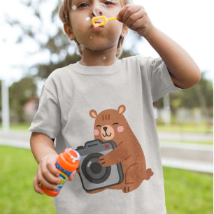 Niedlicher Bär - Lächelnder Bär mit Kamera Tri-Blend Shirt