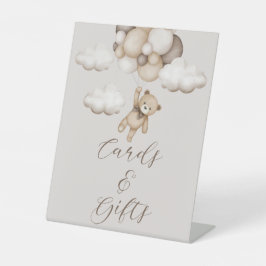 Niedlicher Bär mit Balloons Karten Geschenke Fußba Sockelschild