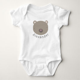 Niedlicher Bär mit benutzerdefinierbarem Namen Baby Strampler