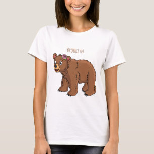 Niedlicher Bär mit Blume Cartoon Abbildung T-Shirt