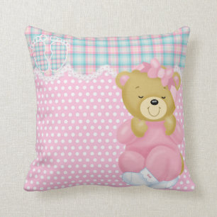 Niedlicher Bär mit rosa Pajamas Kissen