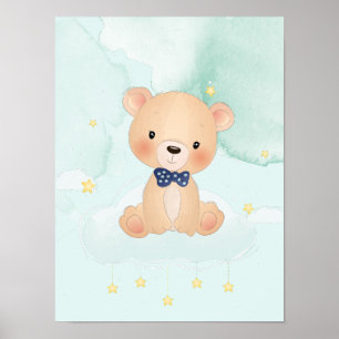 Niedlicher Bär mit Sternen Poster