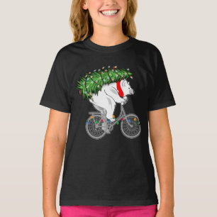 Niedlicher Bär mit Weihnachtsbaumgeschenk für Radf T-Shirt