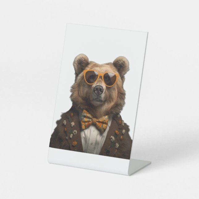 Niedlicher Bär Sockelschild (Vorderseite)