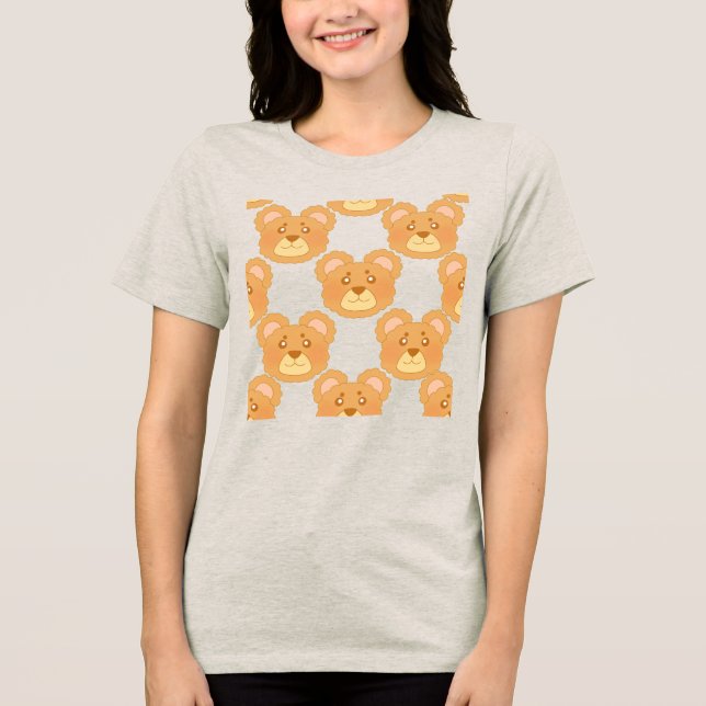 Niedlicher Bär Tri-Blend Shirt (Vorderseite)