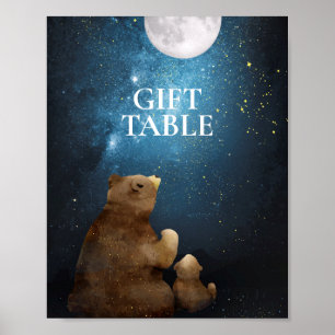 Niedlicher Bär Twinkle Little Star Gift Table Poster