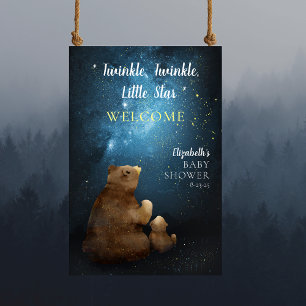 Niedlicher Bär Twinkle Little Star Willkommen Poster