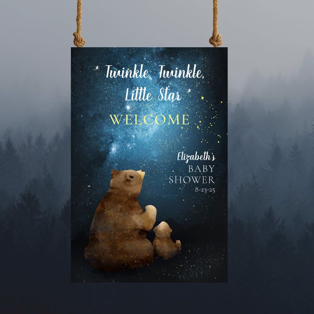 Niedlicher Bär Twinkle Little Star Willkommen Poster (Von Creator hochgeladen)