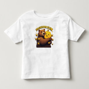 Niedlicher Bär umarmt gelben Honigwaben Kleinkind T-shirt