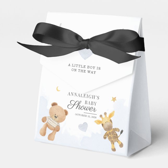 Niedlicher Bär und Giraffe Wasserfarben Kinderdusc Geschenkschachtel (Vorderseite)