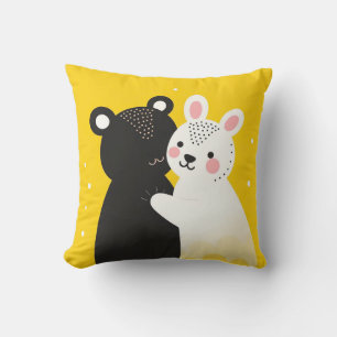 Niedlicher Bär und Hase Kissen