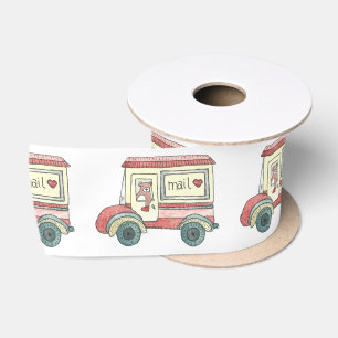 Niedlicher Bär Valentine Mail LKW Wasserfarbe Satinband