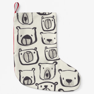 Niedlicher Bär, von Hand gezeichnet nahtloses Must Kleiner Weihnachtsstrumpf