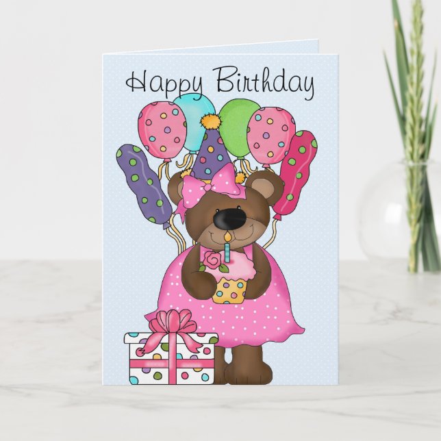 Niedlicher Bär zum Geburtstag Karte (Vorderseite)