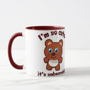 Niedlicher Bären-Cartoon - ich bin so Niedlich, es Tasse