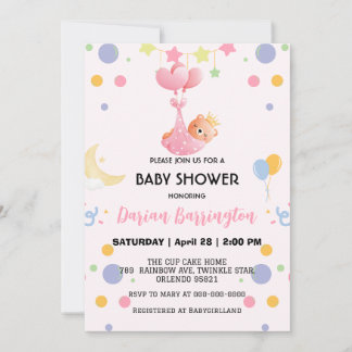 Niedlicher Bärenballon Babydusche Party Einladung