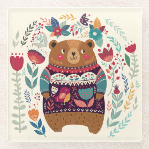 Niedlicher Bärenglas-Untersetzer Glasuntersetzer