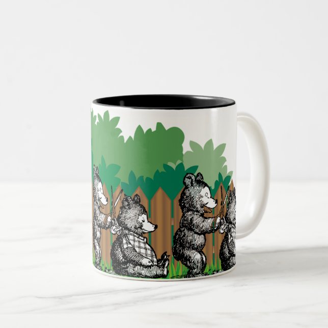 Niedlicher Bärenhaircut - Schönes Tierdesign Zweifarbige Tasse (VorderseiteRechts)