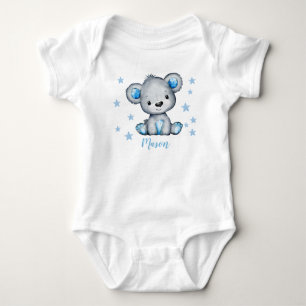 Niedlicher Bärenjungen-Bodysuit mit individuelle N Baby Strampler