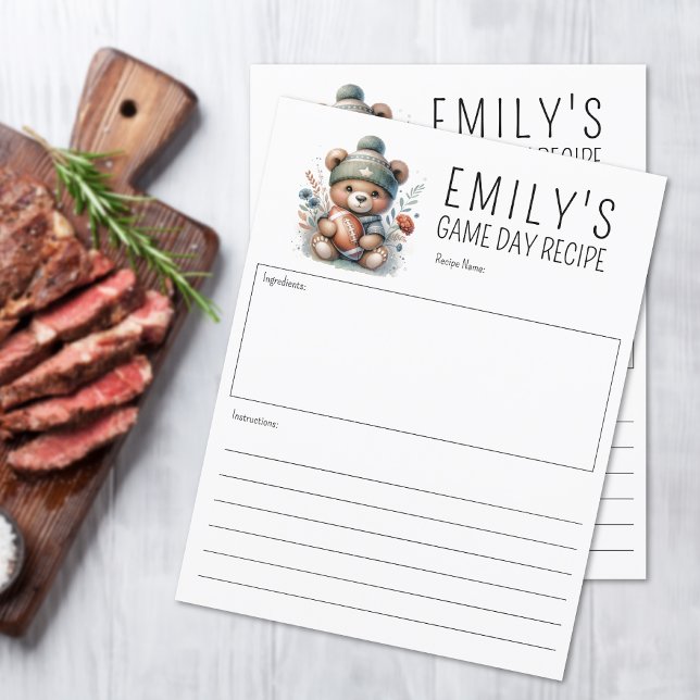 Niedlicher Bärenkarte - 8.5x11 Karte (Custom Recipe 8.5x11 Card (multiple shown))
