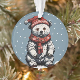 Niedlicher Bärenkuchen mit Beanie und Scarf im Sno Ornament