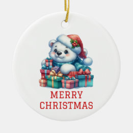 Niedlicher Bärenkuchen Weihnachten Keramik Ornament