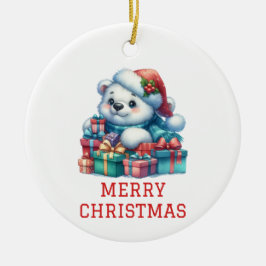 Niedlicher Bärenkuchen Weihnachten Keramik Ornament