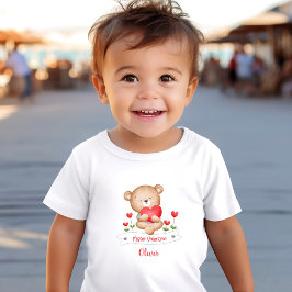 Niedlicher Bärenmeister Valentine Junge Personalis Kleinkind T-shirt