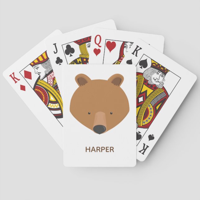 Niedlicher Bärenname Spielkarten (Rückseite)