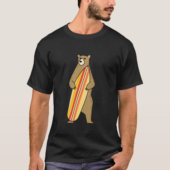 Niedlicher BärenSurfbrett Funny Surfing Für Damen T-Shirt (Vorderseite)