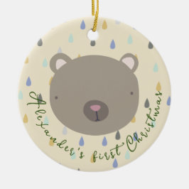 Niedlicher Bärenweihnachtsort Keramik Ornament