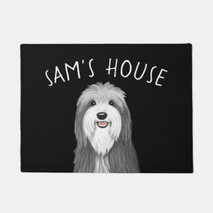 Niedlicher Bart Collie Cartoon Hund Personalisiert Fußmatte
